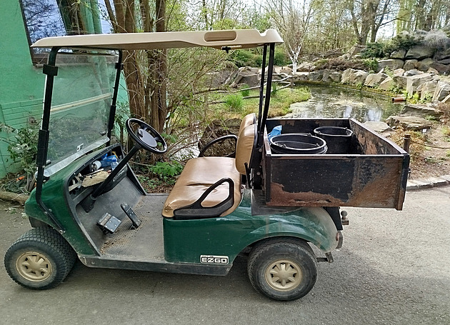 Neviděli jste ho? Z plzeňské zoo někdo ukradl zelený golfový vozík